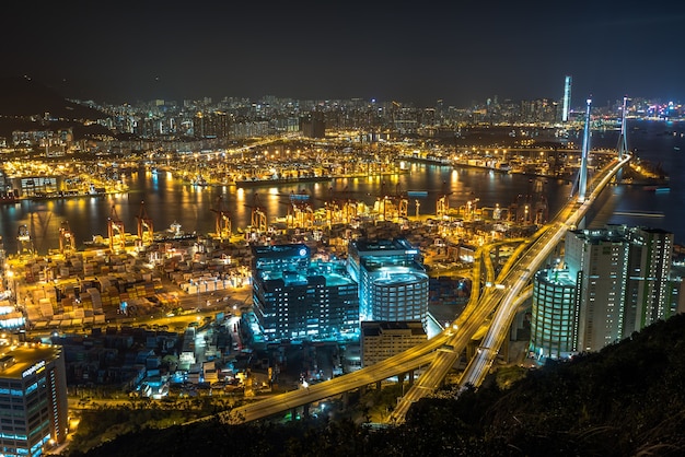 Beautiful Nighttime City Lights and Buildings in Hong Kong – Free to Download