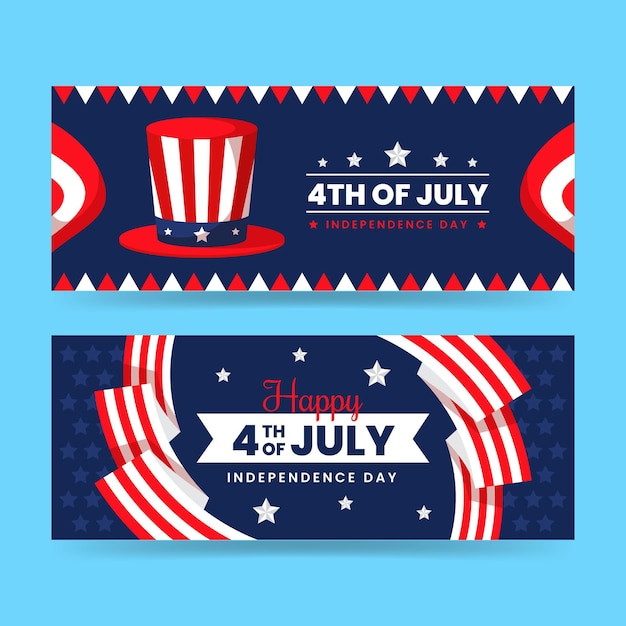 4th of July Independence Day Banners Set – Free Download