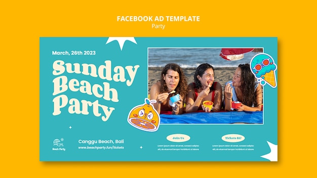 Hand Drawn Party Entertainment Facebook Template – Free Download