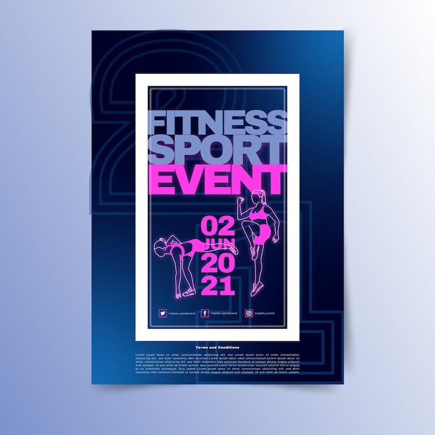 Fitness Sport Event Stationery Template – Free Download