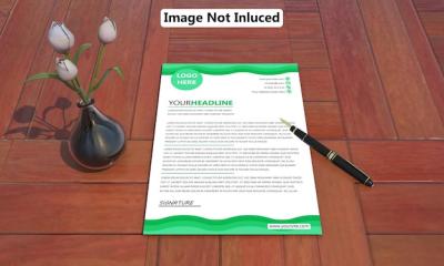 PSD A4 Document on Wooden Background Mockup – Free Download