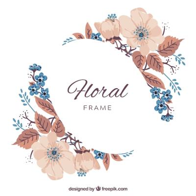 Hand-Drawn Floral Frame – Free Download