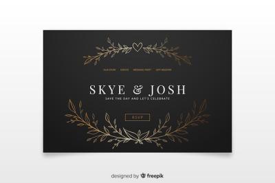 Elegant Hand Drawn Wedding Landing Page Template – Free Download