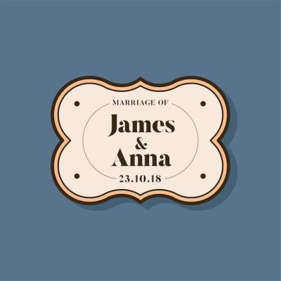 Classic Style Wedding Invitation Badge – Free Download