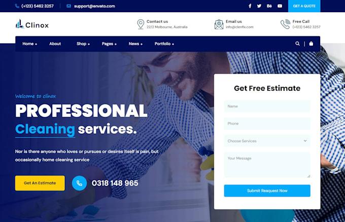 I Will Build a Cleaning Service Website for House and Office Cleaning with Booking Features