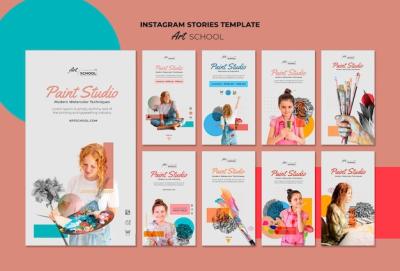 Art School Instagram Stories – Free Download of PSD Templates