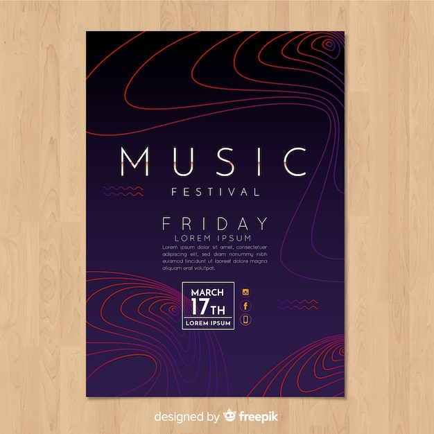 Vibrant Music Festival Poster Template – Free to Download