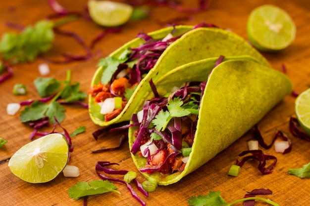 High Angle Tasty Tacos on Wooden Table – Free Stock Photo for Download