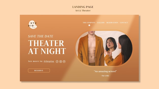 Art and Theater Ad Template Landing Page – Free Download