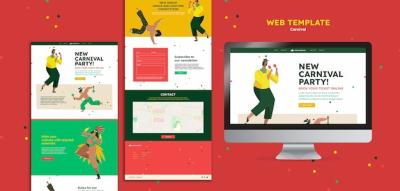 Flat Design Web Carnival Template – Free to Download