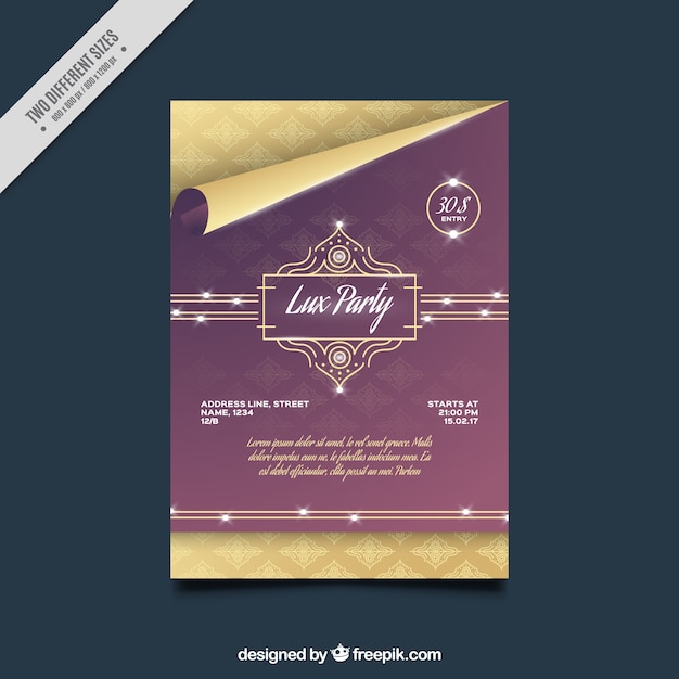 Elegant Party Brochure Template – Free Download