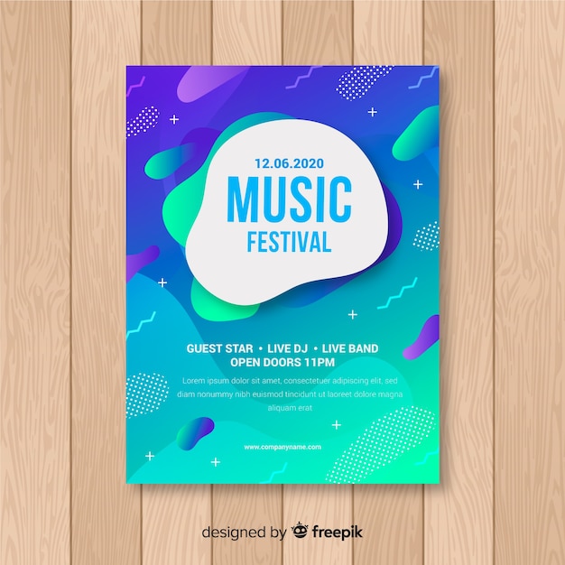 Music Poster Template with Liquid Effect: Download Free Stock Photo