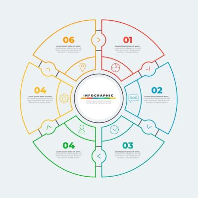 Linear Flat Circular Diagram Infographic – Free Download