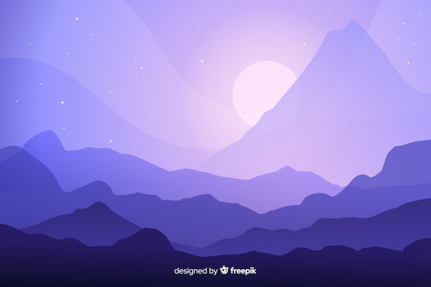 Stunning Nighttime Mountain Chain Landscape – Free to Download