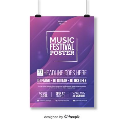 Gradient Music Festival Poster Template – Free Download