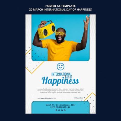 International Day of Happiness Flyer Template – Free Stock Photo for Download