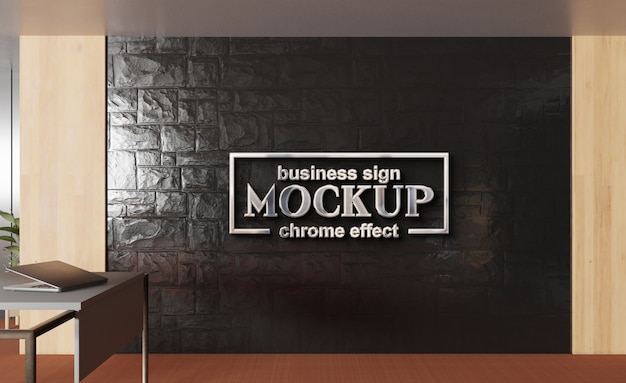 Chrome Logo Effect Mockup for Creative Projects – Free Download