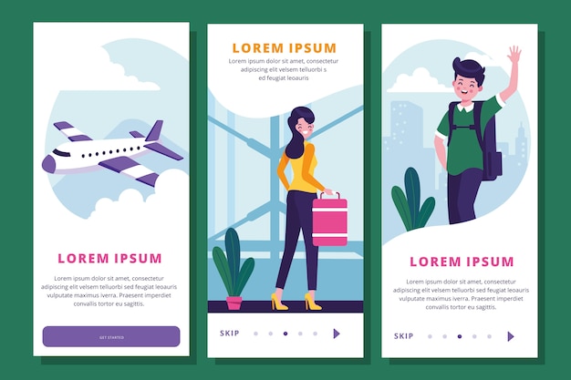 Travel Onboarding App Screens – Free Download