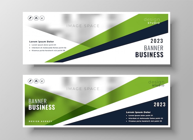 Green Geometric Business Banner – Free Download