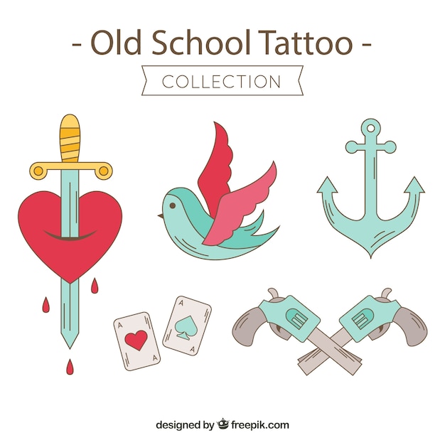 Beautiful Retro Hand Drawn Tattoo Collection – Free Stock Photos for Download