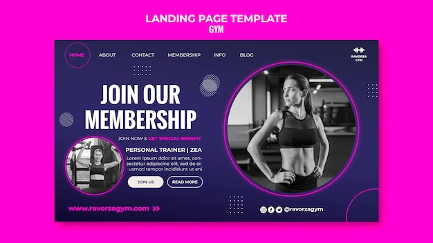 Gym Landing Page Design Template – Free Download