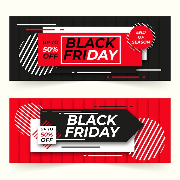 Black Friday Banners Template in Flat Design – Free Download