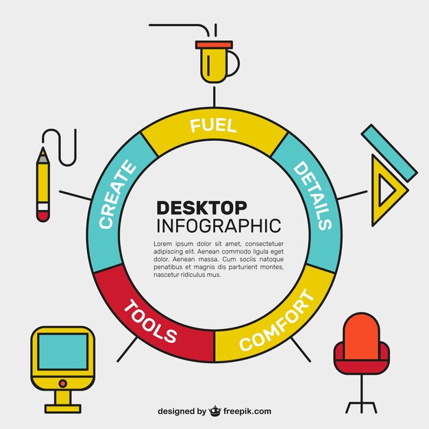 Colorful Desktop Pie Chart – Download Free Stock Photo