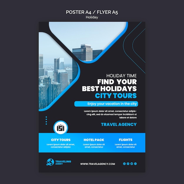 City Holiday Poster Template – Download Free Stock Photo