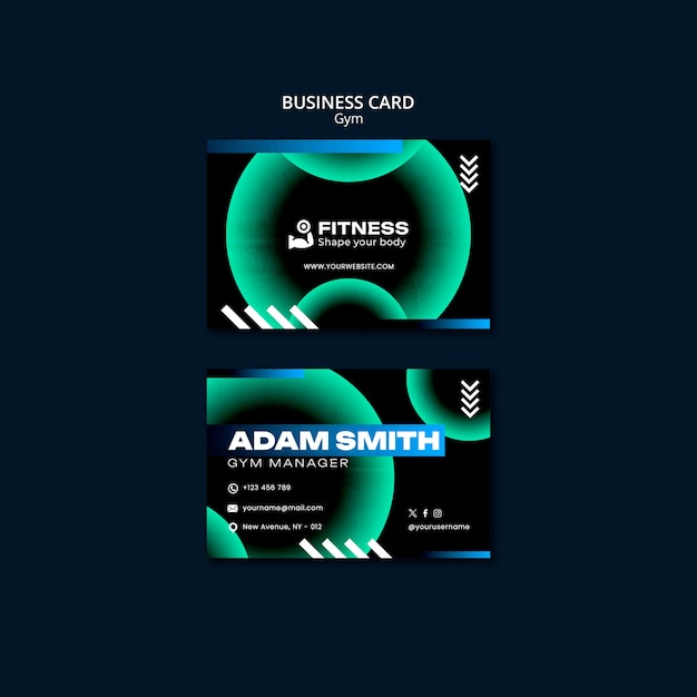 Gradient Gym Workout Business Card – Free Download