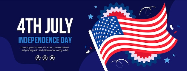 Social Media Cover Template for 4th of July Celebration – Free to Download