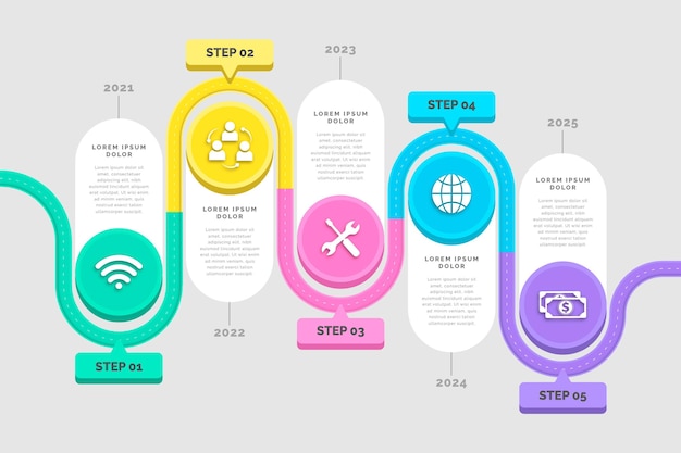 Flat Roadmap Infographic Template – Free Download