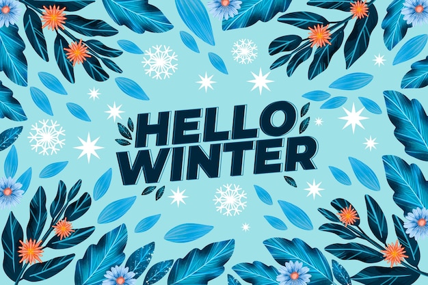 Winter Background in Flat Design – Free Download