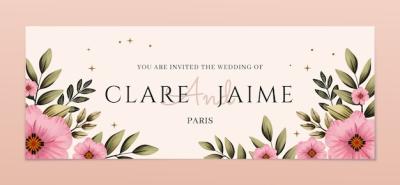 Watercolor Wedding Celebration Facebook Cover Template – Free Download