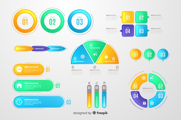 Colorful Infographic Element Flat Design – Free Download