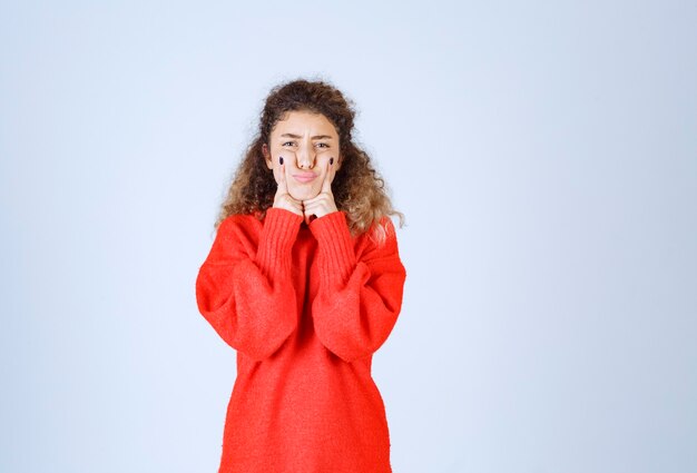 Woman in Red Sweatshirt Reflecting Joy – Free Stock Photo, Download Free