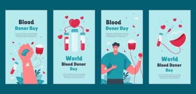 Flat Instagram Stories Collection for World Blood Donor Day – Free Download