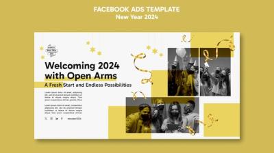 New Year 2024 Template Design for Stunning Celebrations – Free Download