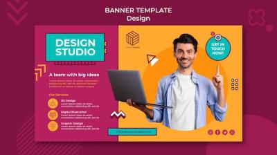 Design Studio Banner Template – Free Download