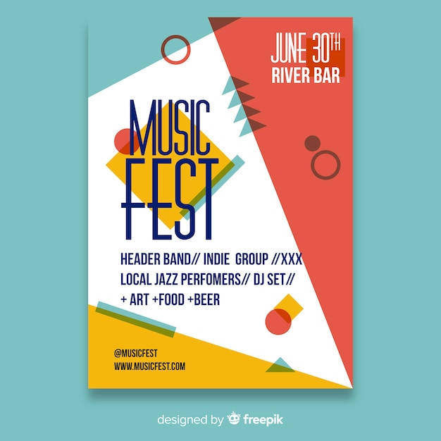 Colorful Music Festival Poster Template – Free Download