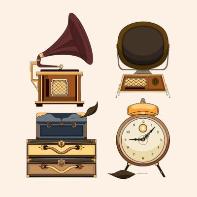 Drawn Antique Market Elements – Free Download