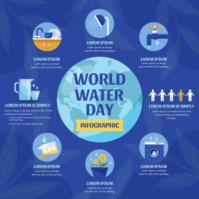 Flat World Water Day Infographic Template – Free Download