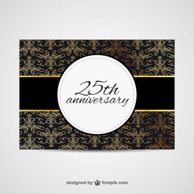 Elegant Twenty-Fifth Anniversary Card – Free Download