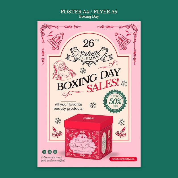 Boxing Day Sales Template Design – Free Download