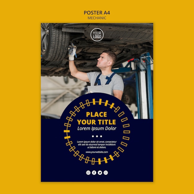 Mechanic Business Man Working Poster – Free to Download