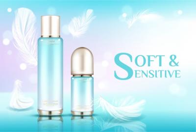 Cosmetic Bottles and Beauty Product Tubes with Gold Caps for Hair and Skin Care – Free Download