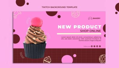 Hand Drawn Cupcake Twitch Background – Download Free Stock Photo