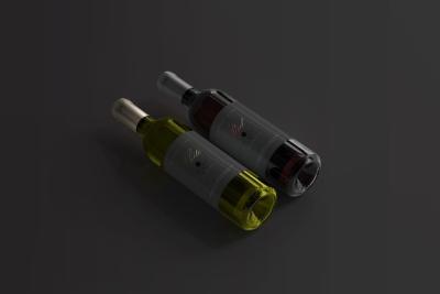 Red and White Wine Bottle Mockup – Free Download