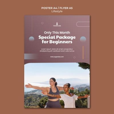 Vertical Poster Template for Yoga Practice and Exercise – Free Download