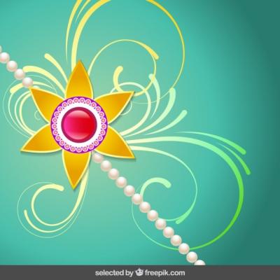 Floral Wristband Rakhi Background – Free Download