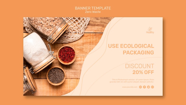 Zero Waste Horizontal Banner PSD Template – Free Download